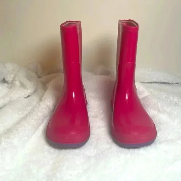 Girls Pink & Purple Rain Boots Rubber -Size 13-1 - Picture 2 of 8